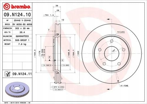 TARCZA HAM PRZOD 302X28 V BREMBO na Arena.pl