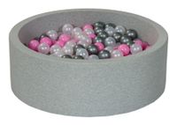 Suchy basen dla dziecka z piłeczkami 300szt (perłowy, pudrowy róż, srebrny)