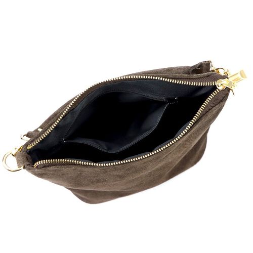 WŁOSKA SKÓRZANA TOREBKA DAMSKA LISTONOSZKA BORSE IN PELLE ZAMSZOWA BRĄZOWA na Arena.pl