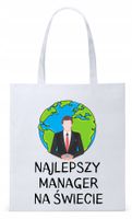 Torba Biała Eco Shopper Dla Managera Z Nadrukiem Ze Zdjęciem