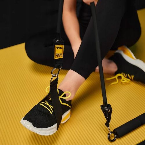 Drążek do ćwiczeń pilatesu kij 4x gumy oporowe ekspandery z drążkiem TREX na Arena.pl