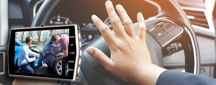 KAMERA DO SAMOCHODU REJESTRATOR JAZDY PRZÓD i TYŁ WIDEO REJESTRATOR Menu PL zdjęcie 3