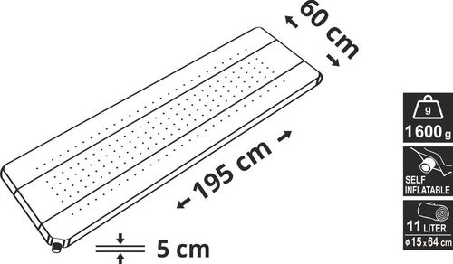 Karimata samopompująca 195x60x5cm niebiesko-szary na Arena.pl