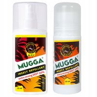 MUGGA na komary kleszcze zestaw Spray 75 ml + roll on 50 ml 50% DEET STRONG