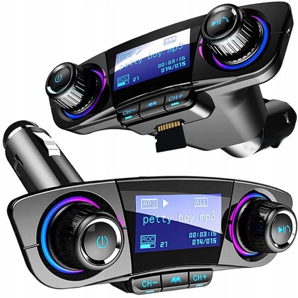 TRANSMITER FM BLUETOOTH 5.0 USB MULTIMEDIALNY 8w1 zdjęcie 1