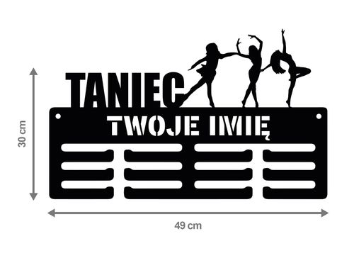 Wieszak na medale TANIEC twoje imię dowolny tekst 137.1 na Arena.pl