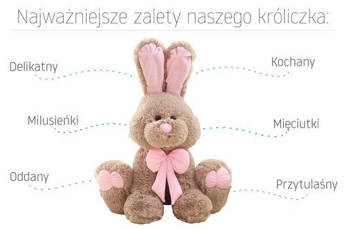 Duży królik Pluszowy 100cm na Arena.pl