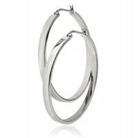 Kolczyki Koła duże szerokie 5 cm Srebro dmuchane k3791