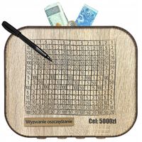 SKARBONKA WYKREŚLANA na PREZENT Świnka Skarbonka Drewniana nie