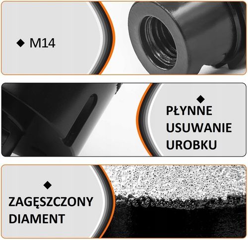 OTWORNICA DIAMENTOWA KORONKA WIERTŁO 68mm M14 DO GRES PŁYTEK GLAZURY na Arena.pl