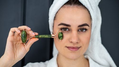 WAŁEK JADEITOWY DO TWARZY ROLLER + PŁYTKA GUA SHA ZESTAW PREZENT ACUS MED na Arena.pl