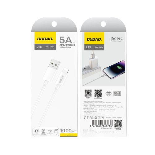 kabel przewód do ładowania l4sl usb-a - iphone lightning 2a 1m - biały na Arena.pl
