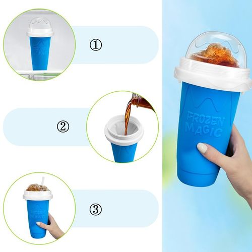 Kubek do Lodów Granity Sorbetów Slushy Koktajli Mrożonych z Łyżk/Słom 330ml na Arena.pl