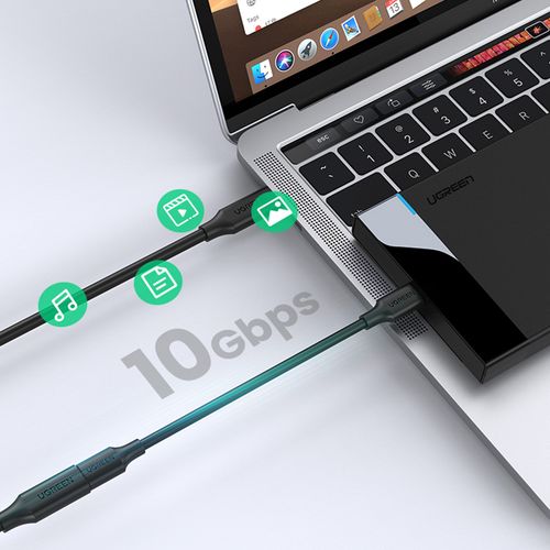 Przedłużacz kabla przewodu USB-C 100W 10Gb/s 1m czarny na Arena.pl