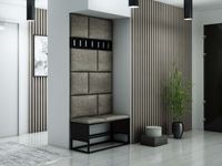 ZESTAW MEBLI do przedpokoju LOFT P8 panele tapicerowane szare