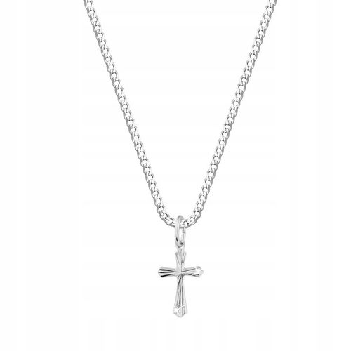 SREBRNY ŁAŃCUSZEK NASZYJNIK KRZYŻ KOMUNIA CHRZEST DLA CHŁOPCA SREBRO 925 na Arena.pl