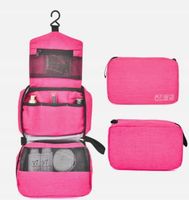 Organizer pojemna kosmetyczka saszetka podróżna wisząca rozkładana różowa