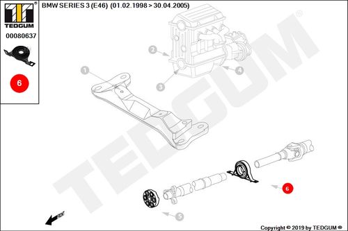 BMW 3 E46 PODPORA WAŁU KPL E46 98-05 na Arena.pl
