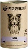 Bezzbożowa karma wysokomięsna dla psa Paka Zwierzaka Indyk i Żurawina 400g