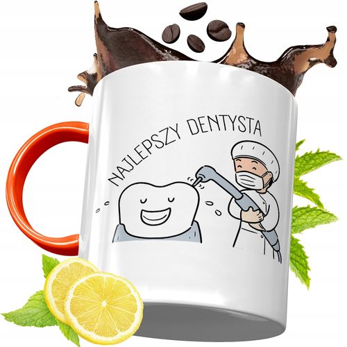 Kubek Pomarańczowy Dla Dentysty Prezent Z Nadrukiem Ze Zdjęciem na Arena.pl