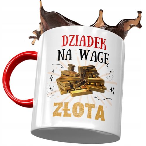 Kubek Czerwony Dla Dziadka Dzień Dziadka Prezent Z Nadrukiem Ze Zdjęciem na Arena.pl