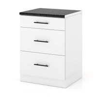 Szafka Kuchenna Stojąca Z Blatem 3 Szuflady 60cm Spremium Biały Mat