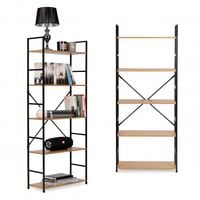 REGAŁ DREWNIANY LOFT MODERNHOME 5 PÓŁEK MDF METAL STABILNY
