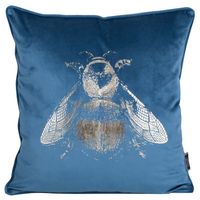 Poszewka dwustronna ze złotym nadrukiem BEE 45X45 niebieska
