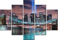 105CM 150CM OBRAZ 5 ELEM PANORAMA MANHATTANU DRUK