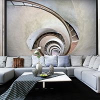 Fototapeta - White spiral stairs 400x309