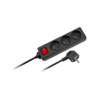 Przedłużacz sieciowy listwa zasilająca 3 gniazda wyłącznik 5m Rebel