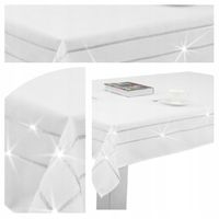 NAKRYCIE STOŁU obrus BIAŁY ZE SREBREM 140x200 świąteczny bożonarodzeniowy