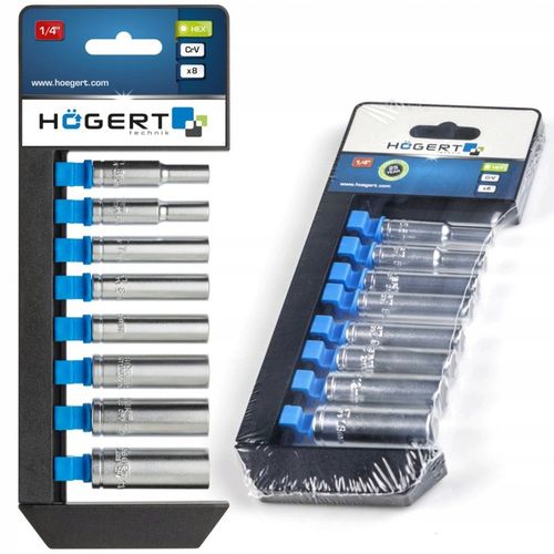 HOGERT HT1A886 ZESTAW NASADEK DŁUGICH 1/4'' NASADKI DŁUGIE 8szt. 5.5mm-13mm na Arena.pl