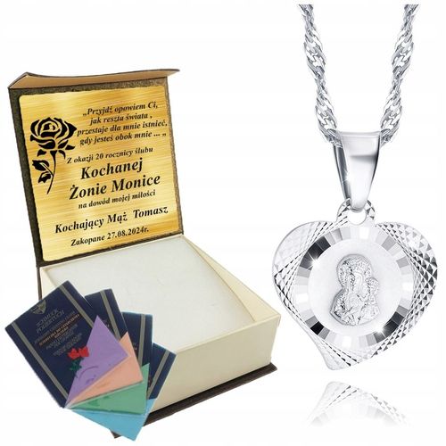 Łańcuszek Srebrny Medalik Naszyjnik 925 Na Komunię Chrzest UPOMINEK GRATIS na Arena.pl