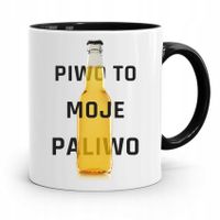 Kubek Czarny Śmieszny Zabawny Piwo To Moje Paliwo Z Nadrukiem Ze Zdjęciem