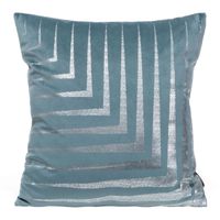 POSZEWKA WELUR VELVET WZÓR PASKI 45X45CM NIEBIESKA