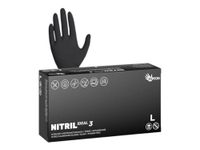 Nitrilové rukavice NITRIL IDEAL3 100ks, nepudrované, černé, vel. L, 3.5 g