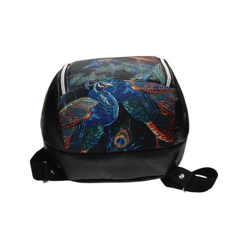 Mały Plecak Czarny z Motywem Pawia – Handmade na Arena.pl