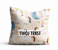 Poduszka DZIECIĘCA z Twoim napisem PD30 rysunkowe jednorożce