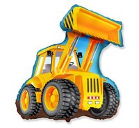 Balon foliowy koparka żółta maszyny budowlane 60cm
