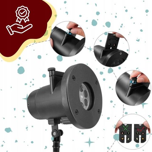 PROJEKTOR LASEROWY LED ŚWIĄTECZNY RZUTNIK NA DOM 48 WZORÓW CHOINKA MIKOŁAJ na Arena.pl