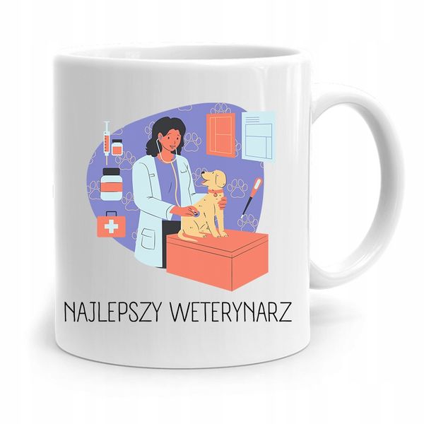 Kubek Dla Weterynarza Najlepszy Weterynarz Prezent Z Nadrukiem Ze Zdjęciem zdjęcie 1