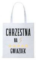 Torba Biała Eco Shopper Dla Chrzestnego Prezent Z Nadrukiem Ze Zdjęciem