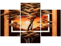 90X60CM OBRAZ ZŁOTO AFRYKI TRZY OBRAZY