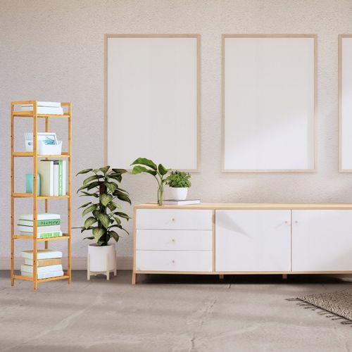 Regał stojak łazienkowy półka bambusowa regał drabinkowy uniwersalny na Arena.pl