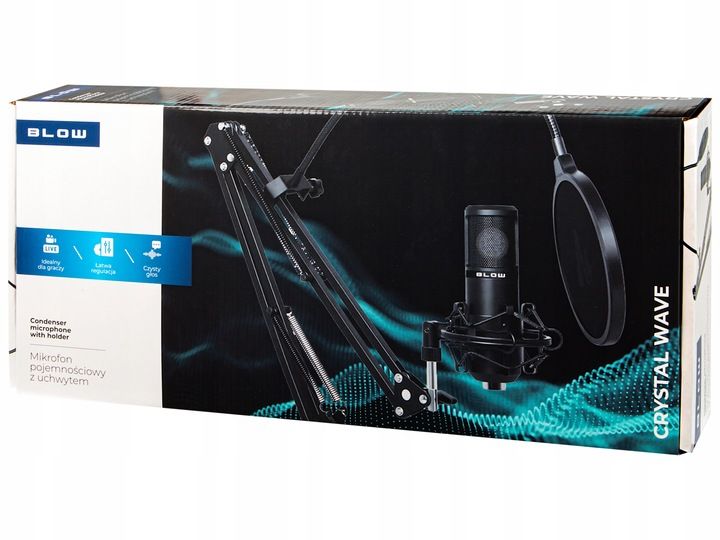 MIKROFON STUDYJNY USB JACK POJEMNOŚCIOWY GAMINGOWY STATYW FILTR DUZY ZESTAW zdjęcie 4