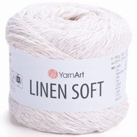 Włóczka YarnArt Linen Soft / 100 g / len wiskoza bawełna / 7301 / off white