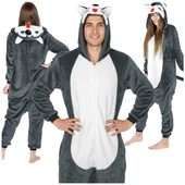 Ciepła piżama męska kigurumi husky onesie kombinezon przebranie dorosłych S