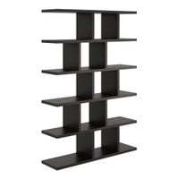 Duży regał z półkami, biblioteczka, 70x18x101 cm, czarny, mat | TYLETEGOTU