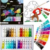Farby akrylowe Kidea 24 szt. x 6 ml WYSOKIE KRYCIE niezwykle wydajne szkoły